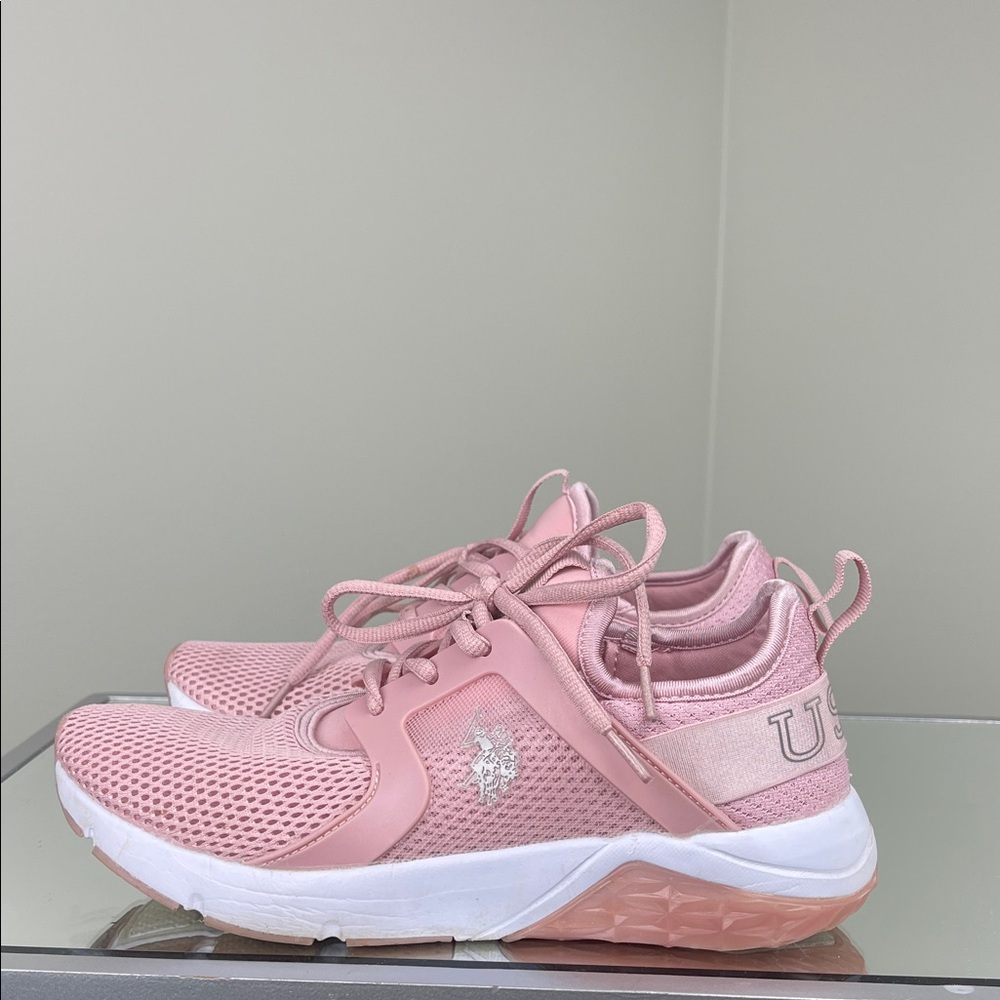 U.S. Polo Assn. Blush Pink Mesh Lace-Up Sneakers Ladies Size 8M